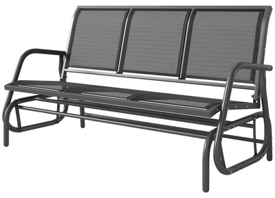 Produktbild von Outsunny Schaukelstuhl Gartenschaukel Gartenbank Sitzbank Parkbank Schwarz