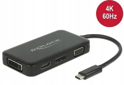 Immagine prodotto di Adattatore Delock da connettore USB Type-C™ a presa VGA / HDMI / DVI / DisplayPort, nero