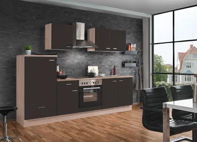 Produktbild von Küchenzeile mit ElektrogerätenClassic 270 cm in lava matt