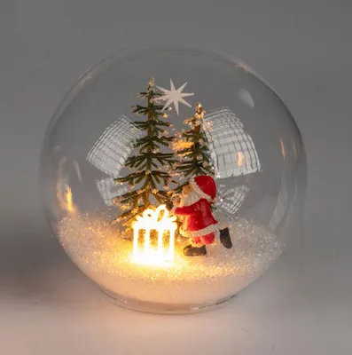 Produktbild von formano LED Dekokugel 15 cm Weihnachtsmann Timer 6/18h Weihnachtsdeko
