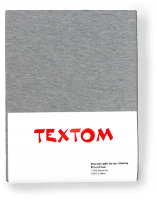 Produktbild von Textom Jersey Spannbettlaken 100% Baumwolle Grau 160x200 cm