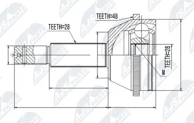 Produktbild von NTY Gelenksatz Antriebswelle Vorne Links Vorne Rechts für FORD Transit Mk6 Kasten (V347, V348, FA) NPZ-FR-038