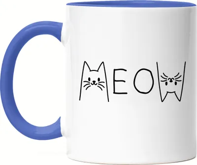 Produktbild von Meow Tasse Blau Katzenmama Katzenfan Katzenliebhaber Katzenbesitzer