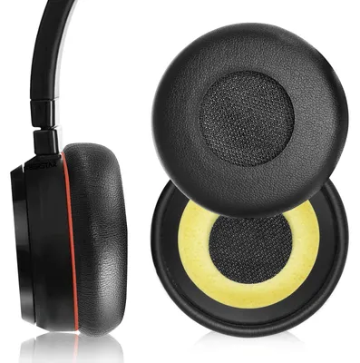Productafbeelding van Oorkussen - Eiwitleer - Zwart - Compatibel met Jabra Evolve 20, 30, 40, 65 - Vervangend oordopje