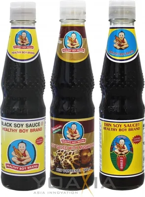 Produktbild von [ 3 Sorten á 300ml ] HEALTHY BOY BRAND Sojasauce / Helle, Dunkle, Pilzgeschmack