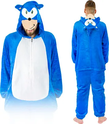 Obrázek produktu pro ZOLTA Pánské pyžamo kigurumi onesie jednodílný kombinéza kostým sonic  S