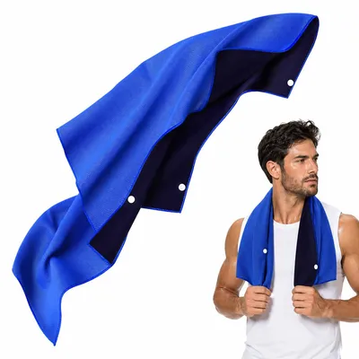Produktbild von Kühlendes Kapuzenhandtuch, Kühlhandtuch, Kühlhalstuch, Schweißtuch, Sport-Kopftuch, Kühlhalsband für Sport,Golf, Camping, Strand & Outdoor-Aktivitäten