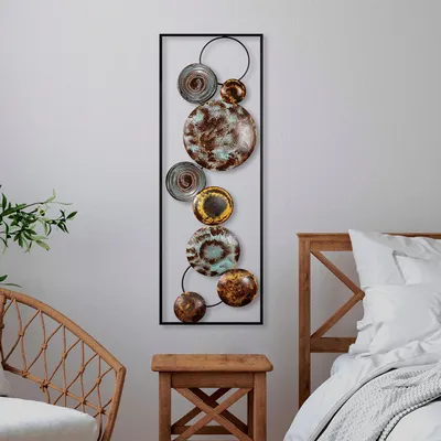 Immagine prodotto di Wallity, Textured - 4, Accessorio decorativo da parete in metallo, 100 % METALLO, Multicolore, 32 x 4 x 90 cm