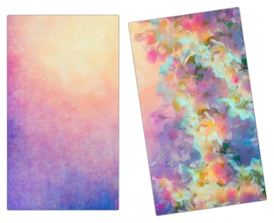 Produktbild von Spritzschutz Herdabdeckplatte Schneidebrett aus Glas Aquarell Kirschblüten 2-Teilig (60x52cm)