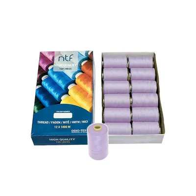 Produktbild von Universal Nähgarn Polyester 12 Spulen 40/2 120er je 1000m Allesnäher Farbwahl
