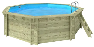 Immagine prodotto di Piscina in legno Verona 4.72 x 4.72 - H.1.2 m, azzurro chiaro, autoportanti - senza cementazione