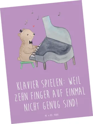 Produktbild von Mr. & Mrs. Panda Postkarte Klavier Magie - Lavendeltraum - Geschenk, Grußkarte, Spielen lernen, Musik, Fotokarte, Konzert, Instrument, Koordination, Ansichtskarten