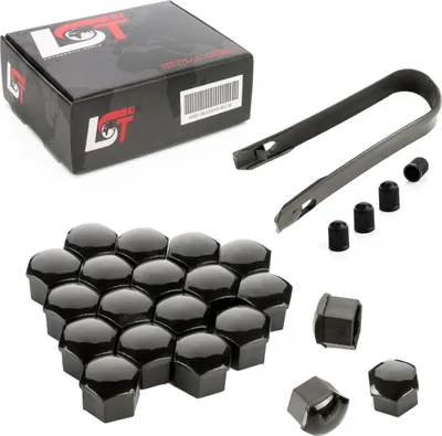 Produktbild von 20x Radschrauben Abdeckkappen Radschraubenkappen 17 mm schwarz für AUDI PORSCHE