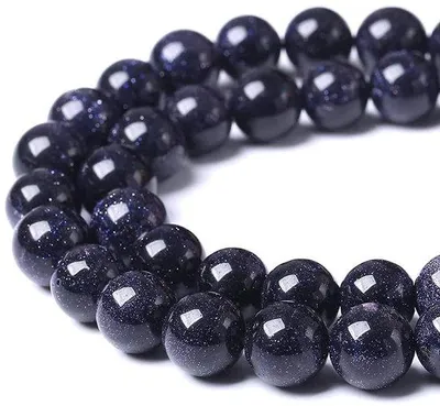 Produktbild von Blaue Steinperlen 10mm runde lose Edelsteine für Schmuck DIY