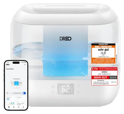 Image de Humidificateur intelligent DREO pour chambre, réservoir supérieur de 4 litres, système de refroidissement de grande capacité