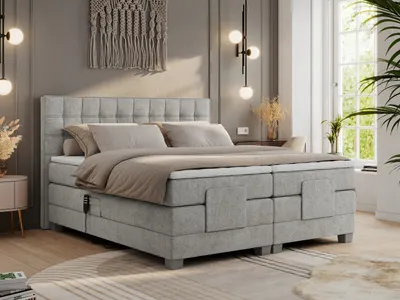 Produktbild von Boxspringbett mit Motor, elektrisch - Elektro - 160x200cm - Hellgrau - H3