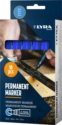 Productafbeelding van Lyra permanente marker, blauw, lijndikte 2-6 mm, waterbestendig - 4010051