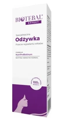 A product box for BIOTEBAL EFFECT Anti-Haarausfall-Conditioner.