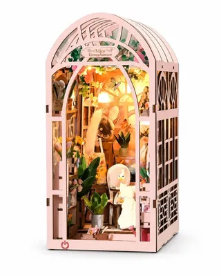 Produktbild von THAR Book Nook Mini Greenhouse – Beleuchtetes Miniatur-Gewächshaus aus Holz