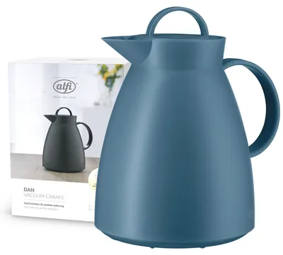 Produktbild von alfi Isolierkanne Dan, Kunststoff blau 1,0 l, Thermoskanne mit alfiDur-Hartglaseinsatz, 12 Stunden heiß - 0935.060.100