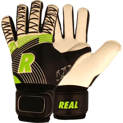 Produktbild von Real Space + (Limited Edition) Torwarthandschuhe Kinder - Weiß / Schwarz / Neongrün  | Größe: 7,5