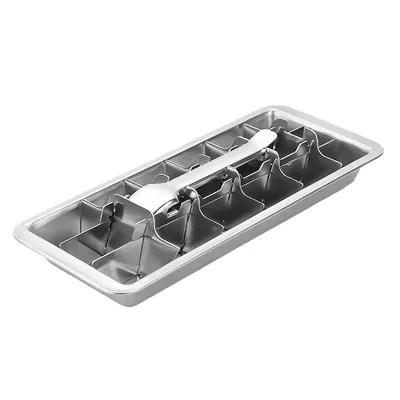 Produktbild von Eiswürfelschale, Edelstahl, 18 Fächer, Eiswürfelbehälter mit Griff, leicht herauszunehmen, große Eiswürfelbox für Getränke, Whisky, Gin, Rum