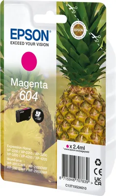 Image de Epson 604 - 2,4 ml - Magenta - Original - Blister avec signal d'alarme RF / sonore