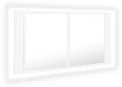Immagine prodotto di vidaXL Mobile specchio bagno LED bianco 90x12x45 cm acrilico