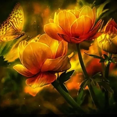 Produktbild von NORIMPEX Kleiner Ofen nach Zahlen Blumen 40x50cm