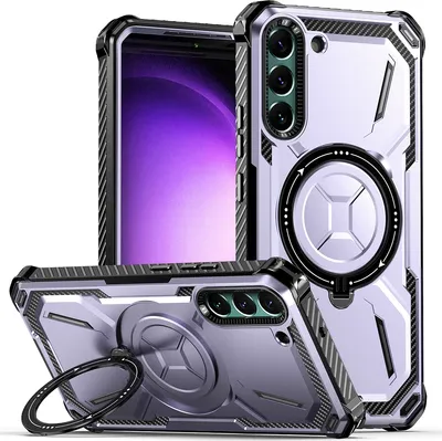 Produktbild von Schutzhülle für Samsung Galaxy S22 5G Magnetisches Kickstand Hülle, Kompatibel mit Magsafe Ladegerät Lila
