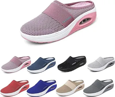 Produktbild von Damen Orthopädische Sneaker mit Luftpolster: Bequeme, Atmungsaktive Mesh-Freizeitschuhe, Leichte Gehschuhe für Diabetiker, Sandalen und Turnschuhe mit Fußbett