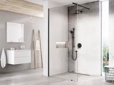Obrázek produktu pro Walk In RAVAK Walk-In 90 cm barva rámu černá dekor skla čiré sklo GW9W7030SZ1