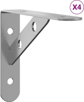 Obrázek produktu pro vidaXL Policové podpěry 4 ks 15x2,5x11,5 cm stříbrná nerezová ocel
