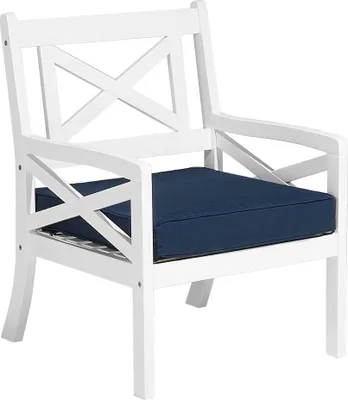 Obrázek produktu pro BELIANI Zahradní židle bílá akáciové dřevo modrý podsedák moderní styl terasa zahrada