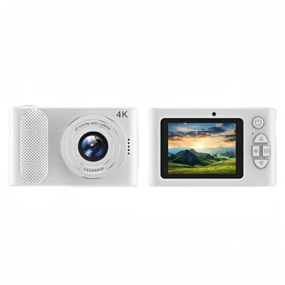 Produktbild von AIORBER 64GB CCD mit Adapter + Kartenleser, 4K Hochauflösende Miniatur-Digitalkamera, Schnappschusskamera für Kinder und Studenten, Silber