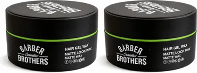 Produktbild von Matte Look Hair Wax 150 ml – Extra starker Halt Haarwachs Matt Barber Brothers Cosmetics 2 Stück