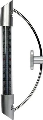 Produktbild von Fensterthermometer zur Wandbefestigung, 23 cm, Metalloptik, von innen ablesbar