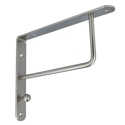 Produktbild von Wandkonsole mit Haken Garderobenkonsole 250x195mm Regalbretthalterung Regalwinkel Edelstahloptik