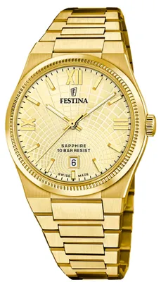 Produktbild von Festina Herrenuhr Swiss Made Armbanduhr Edelstahl gold UF20057/2
