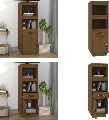 Produktbild von vidaXL Highboard Honigbraun 34x40x108,5 cm Massivholz Kiefer - Highboard - Highboards - Highboard Holz - Sideboard
