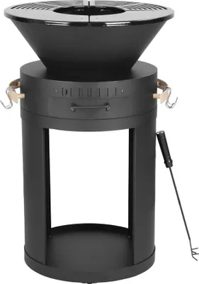 Produktbild von Plancha-Grill Brasero mit Holzkohle - 49 x 49 x 92 cm - Schwarz
