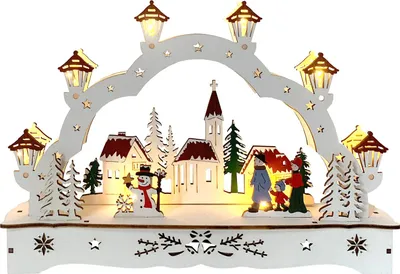 Immagine prodotto di Arco luminoso Villaggio natalizio con pupazzo di neve