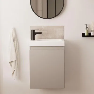 Produktbild von LISA schwarzer Waschbeckenschrank + Wasserhahn