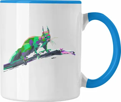 Produktbild von Trendation - Eichhörnchen Tasse Polygon Grafik Geschenk Grafiken (Blau)