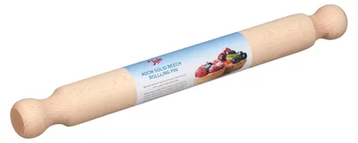 Image de Rouleau à pâtisserie - Rouleau à pâte - 40 cm - Hêtre massif - Rouleau à biscuits