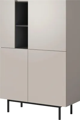 Productafbeelding van Kast met deurtjes Noel 100, kleur: kasjmieren/zwart