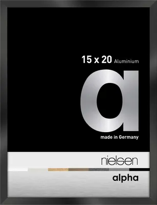 Zdjęcie produktu dla Rama na zdjęcia Nielsen Cadre, wykonana z aluminium, model Alpha, format 15x20 cm, powierzchnia anodowana na czarno, z połyskiem