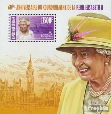 Produktbild von Briefmarken Niger 2013 Mi Block 214 (kompl. Ausg.) postfrisch Queen Elizabeth II (60. Jahrestag der Corrronation)