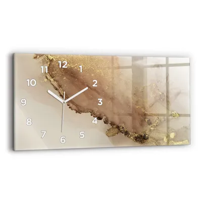 Produktbild von Wallfluent Wanduhr – Stilles Quarzuhrwerk - Uhr Dekoration Wohnzimmer Schlafzimmer Küche - Zifferblatt - weiße Zeiger - 60x30 cm - Moderne Kunst