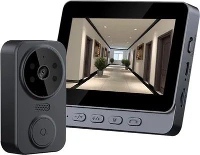 Obrázek produktu pro 4,3" IPS obrazovka 2.4G bezdrátový videozvonek, HD dohled, obousměrný interkom, inteligentní zvonek pro dům, vilu, kancelář a byt
